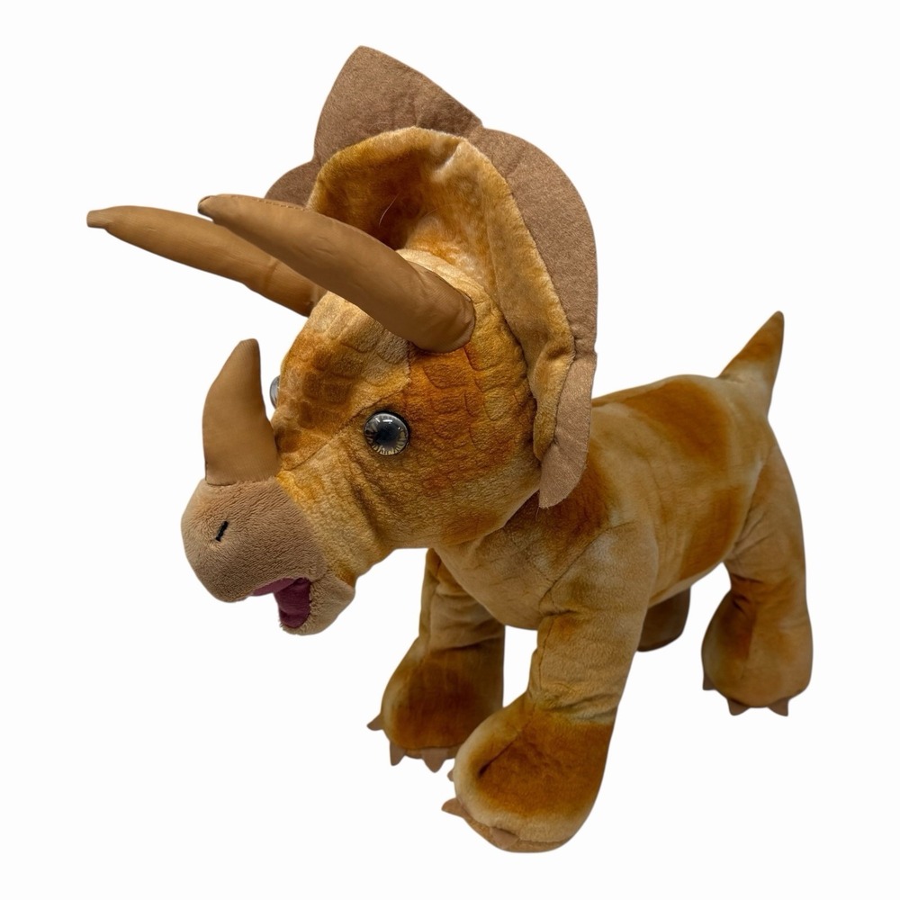 Build A Bear Triceratops 16" Plush Dinosaur Brown Standing Stuffed Animal Toy
